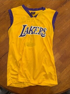Los Angeles Lakers Youth Jersey Tank Top - Yellow & Purple xl chick Hearn